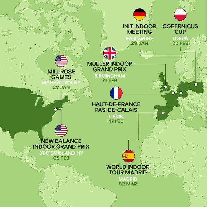 World Athletics Indoor Tour 2022: calendario